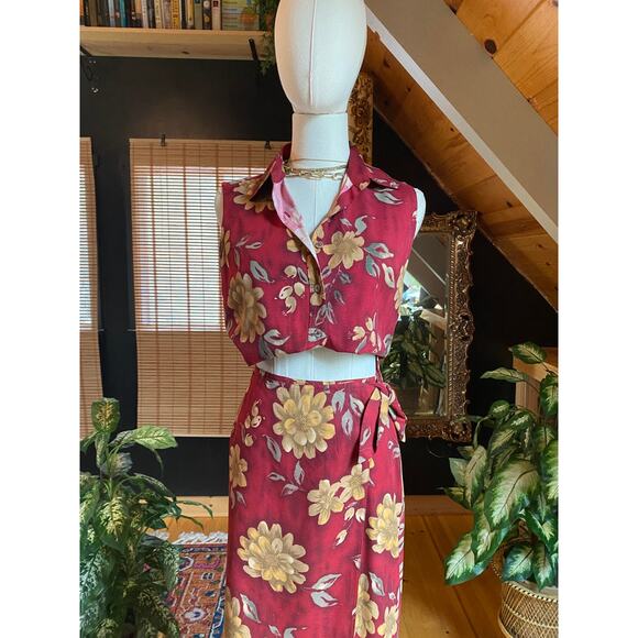 Floral Silk Skirt Set - Picture 10 of 10